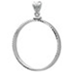 Sterling Silver Screw Top Diamond Cut Coin Bezel - 38.2mm