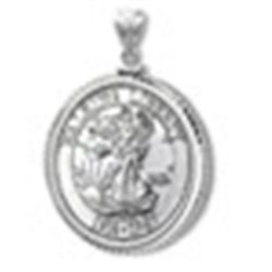 1 oz Silver Walking Liberty Rnd Pendant (Diamond-ScrewTop Bezel)