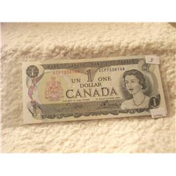 1973 UNCIRCULATED CANADIAN ONE DOLLAR BANK NOTE (L732 - 3)