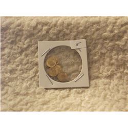 ST. GAUDEN GOLD PLATED MINI COINS (5) (L732 - 5)
