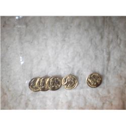 GOLD PLATED MINI COINS (5) (L729 - 5)