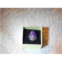 COPPER/PURPLE TURQUOISE RING SET IN .925 SILVER (STAMPED) (L732 - 9)