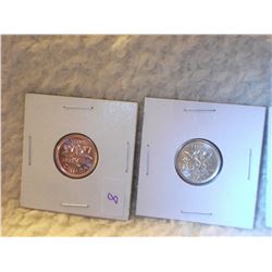 SET OF FOUR CANADIAN PENNIES "BU/MIRROR/SUNRISE/SUNSET" (L729 - 8)