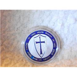 KNIGHTS TEMPLAR SILVER PLATED COIN (L729 - 9)
