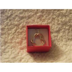 18K GOLD PLATED SWAROVSKI CRYSTAL ELEMENTS HEART SHAPED PENDANT AND CHAIN (L732 - 19)