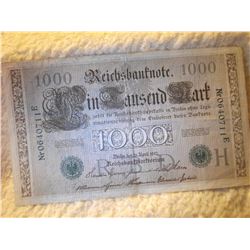 1910 GERMANY 1000 MARK BANK NOTE (L729 - 17)