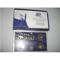 2000 UNITED STATES 50 STATES QUARTER PROOF SET RED BOOK ORIGINAL ISSUE VALUE IS $13.95 HAS *MA/MY/SC