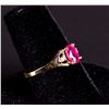 Image 2 : 10K Gold Ruby (0.65 ct) & Diamond Ring Appraised $