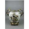 Image 1 : Chinese Export Vase w/ Bronze Stand & Handle