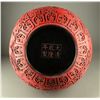 Image 3 : Very Large Chinese Lacquer Red Vase w Qianlong MK