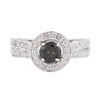 Image 1 : 18KT White Gold 0.84ctw Black Diamond Ring