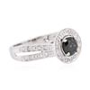 Image 2 : 18KT White Gold 0.84ctw Black Diamond Ring