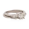 Image 2 : Platinum 0.84ctw Diamond Ring Wedding Set