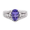 Image 1 : 14KT White Gold 1.88ct Tanzanite and Diamond Ring