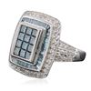 Image 2 : 14KT White Gold 2.21ctw Blue Diamond Ring