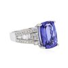 Image 2 : 18KT White Gold 4.26ct Tanzanite and Diamond Ring