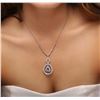 Image 2 : 14KT White Gold 2.73ct Sapphire and Diamond Necklace