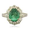 Image 3 : 14KT Yellow Gold 2.48ct Emerald and Diamond Ring