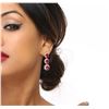 Image 2 : 14KT Yellow Gold 13.98ctw Ruby and Diamond Earrings