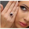 Image 1 : 14KT White Gold 5.66ct Garnet and Diamond Ring