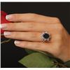 Image 2 : 14KT White Gold 5.49ct Sapphire and Diamond Ring