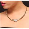 Image 2 : 14KT Two-Tone Gold 5.75ctw Diamond Necklace