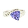 Image 1 : 14KT White Gold 2.23ct Tanzanite and Diamond Ring