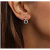 Image 6 : 14KT Yellow Gold 1.91ctw Sapphire and Diamond Earrings