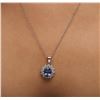 Image 1 : 14KT White Gold 2.70ct Tanzanite and Diamond Pendant With Chain