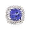 Image 3 : 14KT White Gold 16.30ct GIA Cert Tanzanite and Diamond Ring