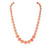 Image 3 : 14KT Rose Gold 77.50ctw Coral and Diamond Necklace