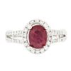 Image 3 : 14KT White Gold 1.39ct Ruby and Diamond Ring