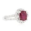 Image 4 : 14KT White Gold 1.39ct Ruby and Diamond Ring