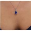 Image 1 : 14KT White Gold 7.16ct Tanzanite and Diamond Pendant With Chain