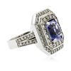 Image 2 : 14KT White Gold 3.23ct Tanzanite and Diamond Ring