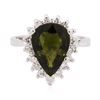 Image 3 : 14KT White Gold 3.23ct Green Tourmaline and Diamond Ring