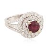 Image 2 : 18KT White Gold 1.43ct Ruby and Diamond Ring