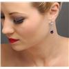 Image 2 : 14KT White Gold 5.56ctw Ruby and Diamond Earrings