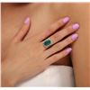 Image 1 : 14KT White Gold 5.08ct Emerald and Diamond Ring