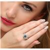 Image 2 : 18KT White Gold 1.54ct Aquamarine and Diamond Ring