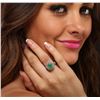 Image 1 : 14KT Two Tone Gold 1.49ct Emerald and Diamond Ring