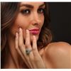 Image 2 : 14KT Two Tone Gold 1.49ct Emerald and Diamond Ring