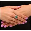Image 1 : 14KT White Gold 1.60ct Emerald and Diamond Ring