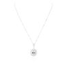 Image 3 : 14KT White Gold 4.67ct Aquamarine and Diamond Pendant With Chain