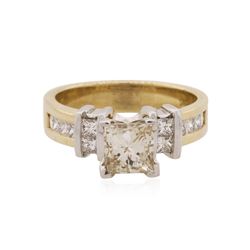 14KT Yellow Gold 1.56ctw Princess Cut Diamond Ring