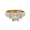 Image 1 : 14KT Yellow Gold 1.56ctw Princess Cut Diamond Ring