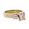 Image 2 : 14KT Yellow Gold 1.56ctw Princess Cut Diamond Ring