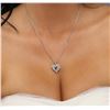 Image 2 : 14KT White Gold 0.55ctw Diamond Pendant With Chain