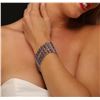 Image 2 : 14KT White Gold 48.30ctw Tanzanite and Diamond Bracelet
