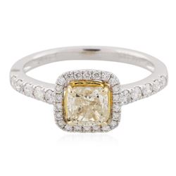 14KT White Gold 1.05ct SI1/Light Yellow Diamond Ring